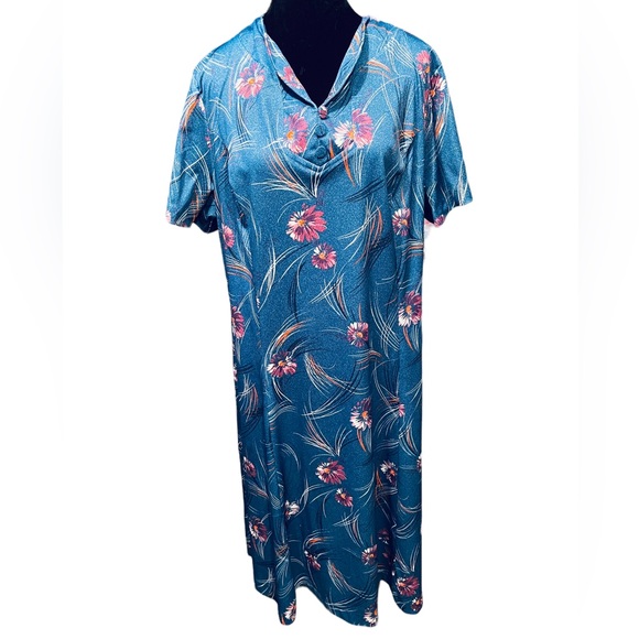 Ms Lea Casuals Vintage 70s Plus Eclectic Boho Hippie Whimsical Floral Midi Dress - Picture 1 of 7